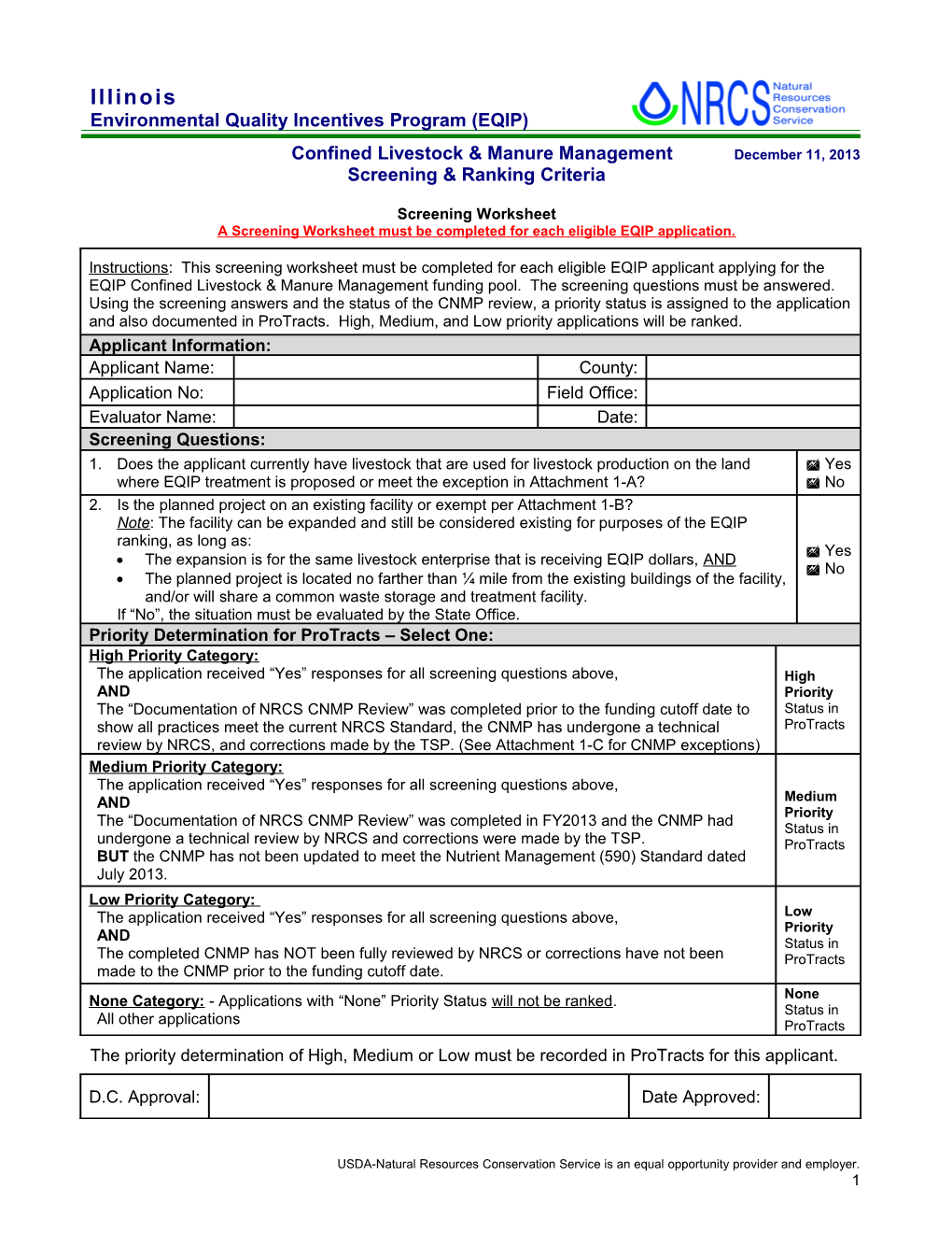 EQIP Ranking Criteria