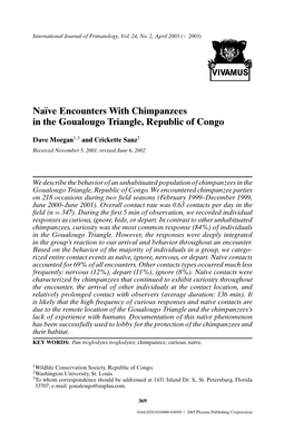 Naıve Encounters with Chimpanzees in the Goualougo Triangle