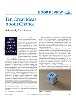 Ten Great Ideas About Chance a Review by Mark Huber