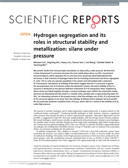 Hydrogen Segregation and Its Roles in Structural Stability and Metallization