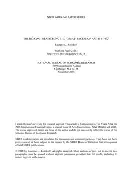 The Big Con–Reassessing The" Great" Recession and Its" Fix"