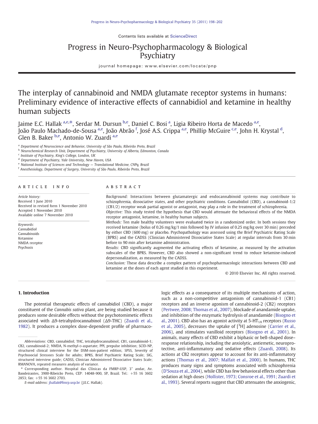 The Interplay of Cannabinoid and NMDA Glutamate Receptor Systems