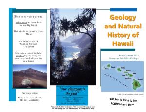 Geology and Natural History of Hawaii