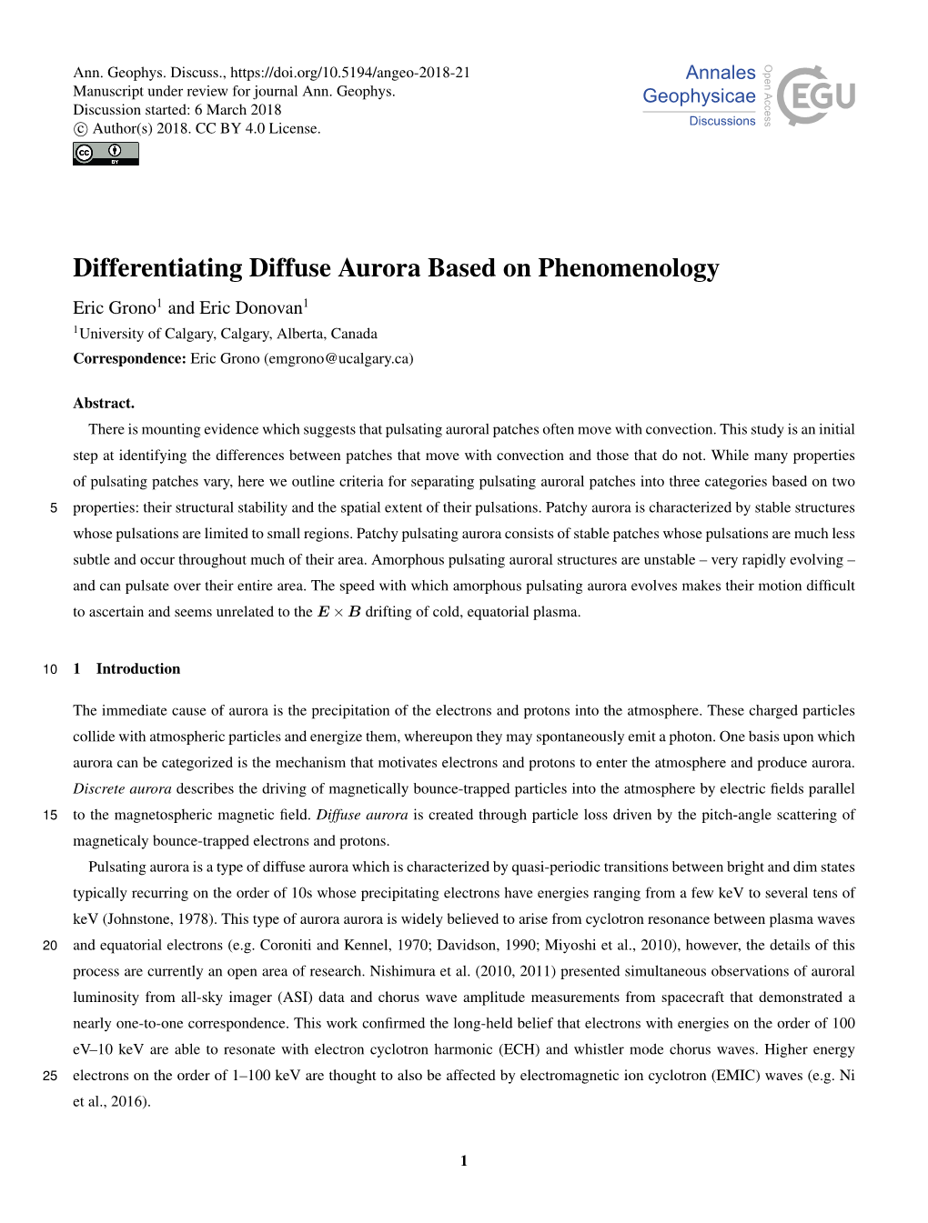 Differentiating Diffuse Aurora Based on Phenomenology