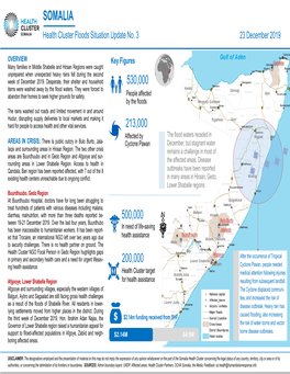 SOMALIA Health Cluster Floods Situation Update No