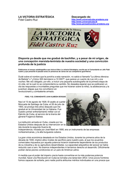 LA VICTORIA ESTRATÉGICA Descargado De: Fidel Castro Ruz
