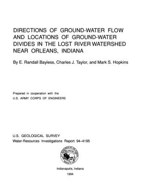 Directions of Ground-Water Flow and Locations of Ground-Water Divides in the Lost River Watershed Near Orleans, Indiana