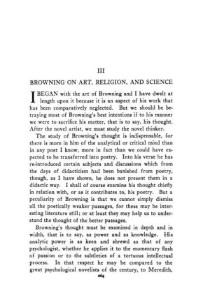 Browning on Art, Religion, and Science