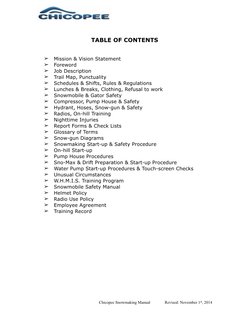 Table of Contents