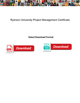 Ryerson University Project Management Certificate