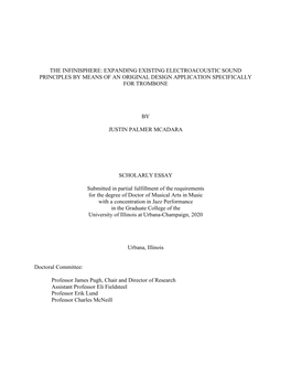 The Infinisphere: Expanding Existing Electroacoustic Sound Principles by Means of an Original Design Application Specifically for Trombone