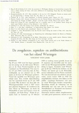 Laar, V. Van (1967) De Zoogdieren-, Reptielen- En Amfibienfauna Van Het