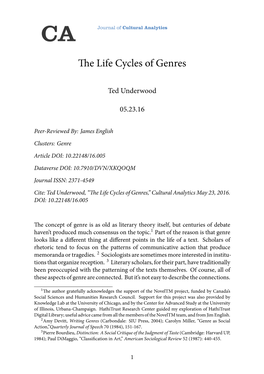 The Life Cycles of Genres