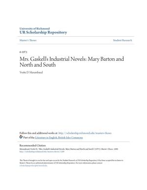Mrs. Gaskell's Industrial Novels: Mary Barton and North and South Yvette D