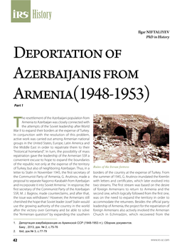 Deportation of Azerbaijanis from Armenia(1948-1953) Part 1