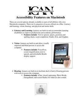 MAC Accessibility Fact Sheet