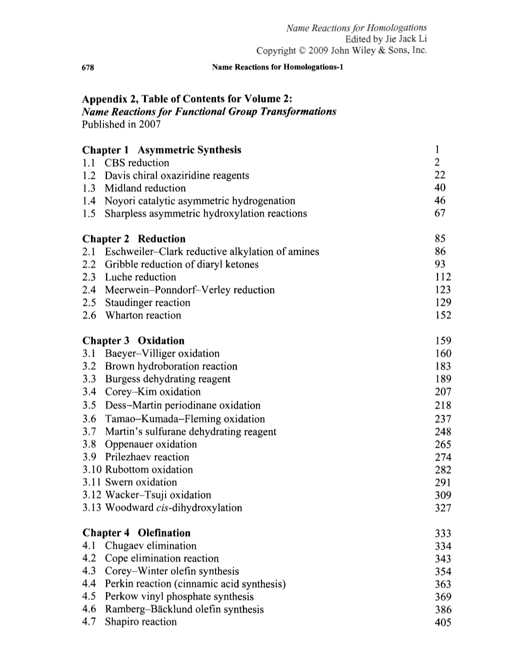 Name Reactions for Functional Group Transformations Published in 2007