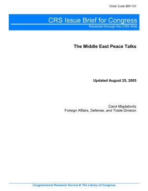The Middle East Peace Talks