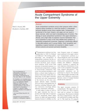 Acute Compartment Syndrome of the Upper Extremity
