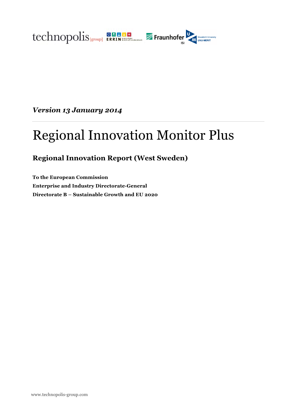 Regional Innovation Report (West Sweden)