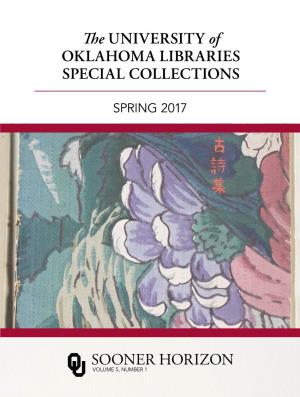 The UNIVERSITY of OKLAHOMA LIBRARIES SPECIAL COLLECTIONS