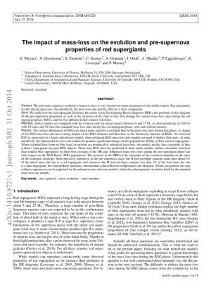 The Impact of Mass-Loss on the Evolution and Pre-Supernova Properties of Red Supergiants G