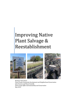 Improving Native Plant Salvage & Reestablishment