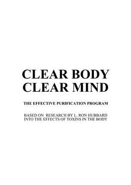 Clear Body Clear Mind