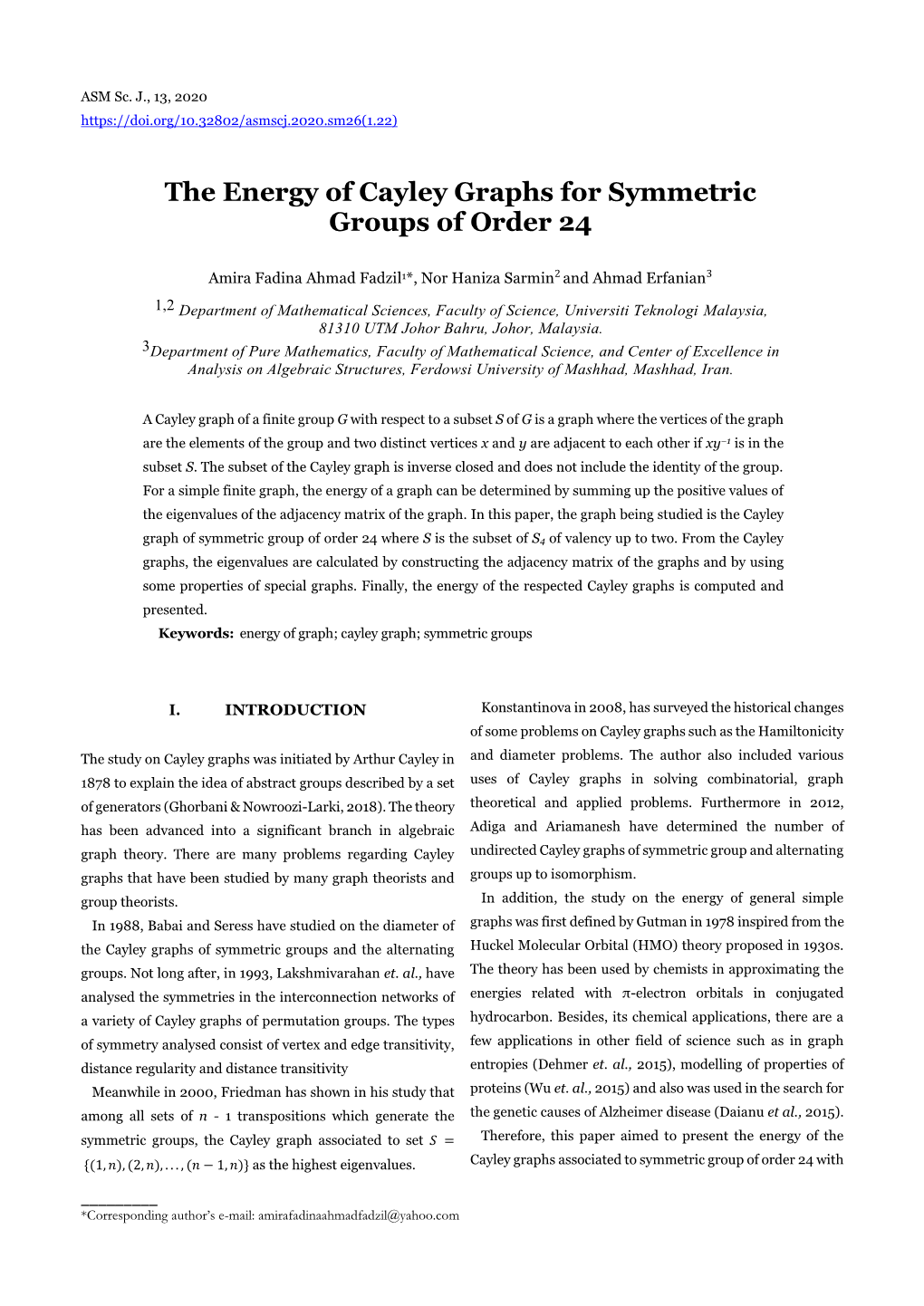 The Energy of Cayley Graphs for Symmetric Groups of Order 24