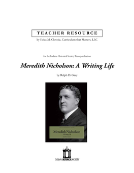 Meredith Nicholson: a Writing Life