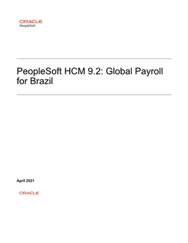 Peoplesoft HCM 9.2: Global Payroll for Brazil
