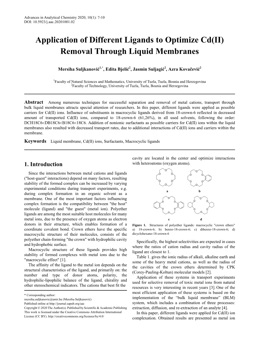 Application of Different Ligands to Optimize Cd(II) Removal Through Liquid Membranes