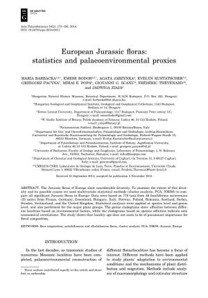 European Jurassic Floras: Statistics and Palaeoenvironmental Proxies