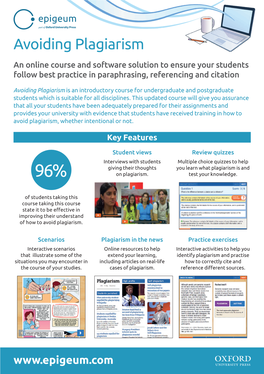 Avoiding Plagiarism