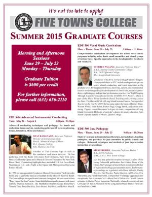 Summer Graduate Courses Flier