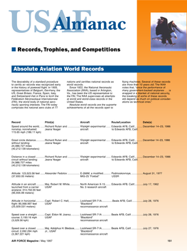 Almanac ■ Records, Trophies, and Competitions