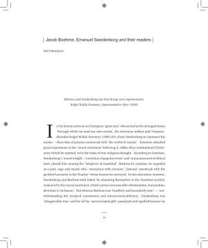 Jacob Boehme, Emanuel Swedenborg and Their Readers