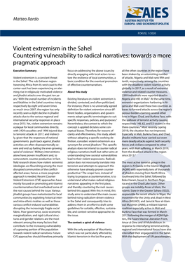 Violent Extremism in the Sahel Countering Vulnerability to Radical Narratives: Towards a More Pragmatic Approach