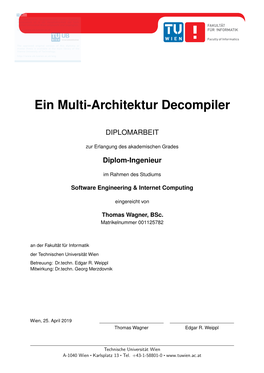 Multi-Architecture Binary Decompilation