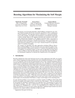 Boosting Algorithms for Maximizing the Soft Margin