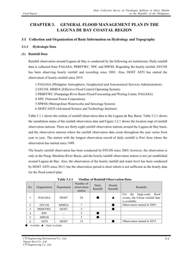 Chapter 3. General Flood Management Plan in the Laguna De Bay Coastal Region