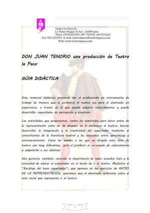 Material Didáctico Don Juan Tenorio