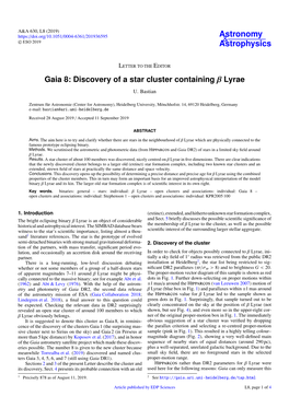Gaia 8: Discovery of a Star Cluster Containing Β Lyrae U