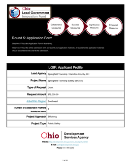 LGIF: Applicant Profile Round 5