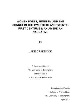 Women Poets, Feminism and the Sonnet in the Twentieth and Twenty- First Centuries: an American Narrative