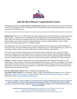 Join the Rare Disease Congressional Caucus