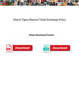 Detroit Tigers Rainout Ticket Exchange Policy