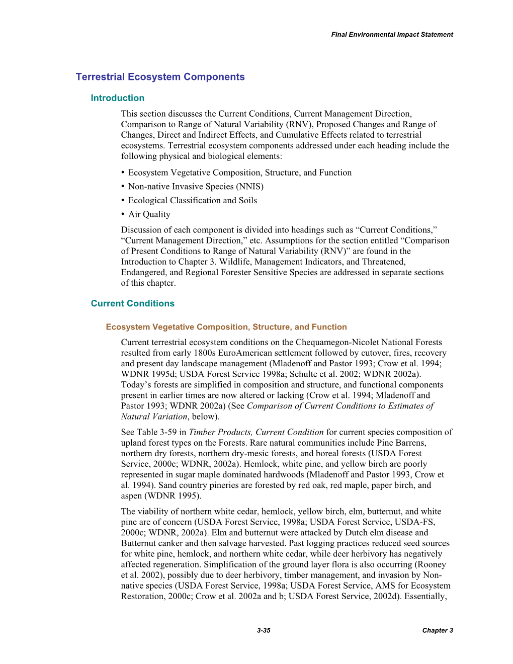 Terrestrial Ecosystem Components