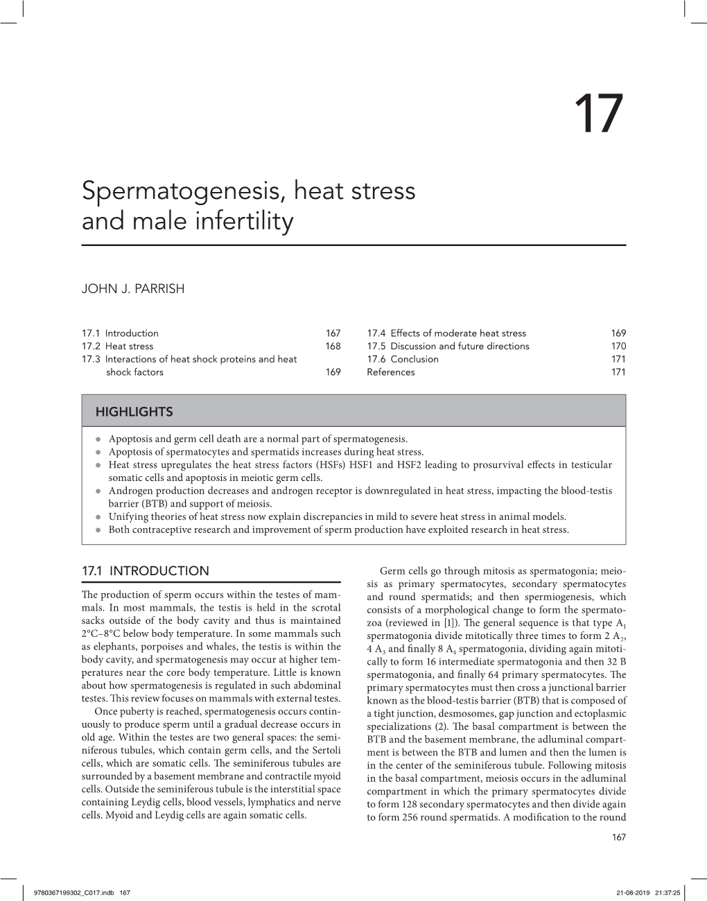 Spermatogenesis, Heat Stress and Male Infertility