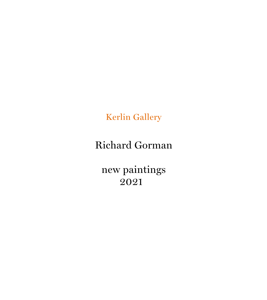 Richard Gorman New Paintings 2021
